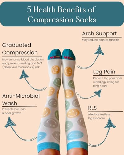 Vix Cute & Comfy Everyday Viscose Compression Socks 15-20 mmHg, Wiener Dog2