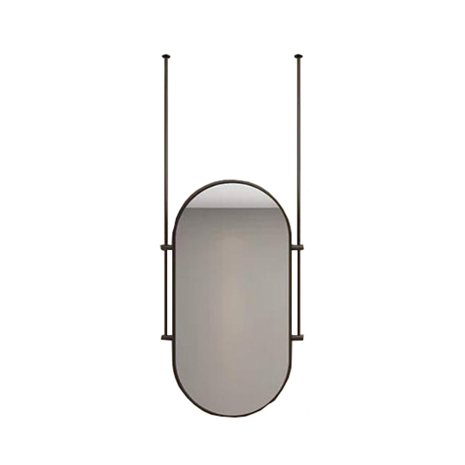 Lustra wiszące sufitowe, lustra łazienkowe HD do makijażu, montowane na suficie, z metalową ramą i wysięgnikiem sufitowym, do przedpokoju i wystroju domu (50 x 80 cm)