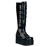  Demonia Concord-108 - Gothic Punk Industrial Plateau Stiefel 36-43, Größe:EU-38 / US-8 / UK-5