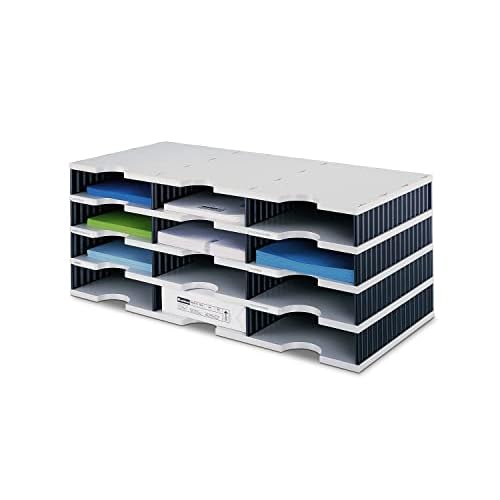 styrodoc 243990 Sortierstation trio mit 12 Fächern/268030498 723x331x293mm grau/schwarz