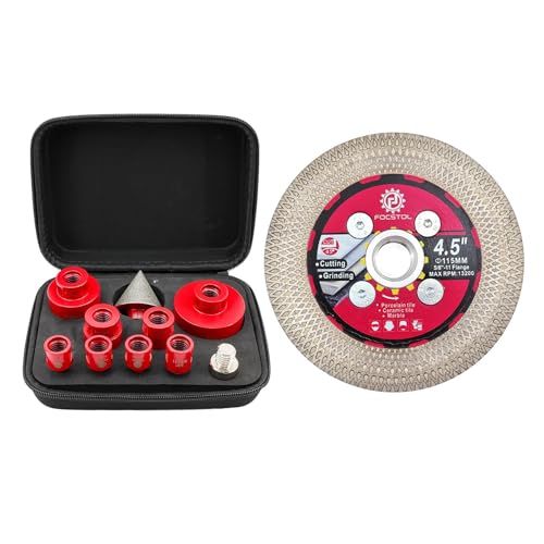Juego de brocas diamantadas 10 piezas y disco 4.5" para cerámica miniatura 1