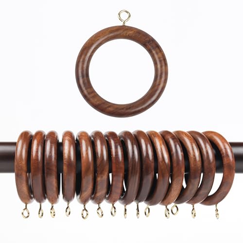 Mars Exports Set of 24 Wooden Curtain Rings | 2.5 Inch Drapery Rings Made of Rosewood | Rustic & Elegant Curtain Rod Rings for Home Décor