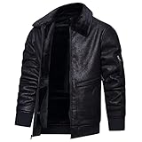 【Warme Funktion】 Der Pilotenjacke Pelzkragen hält Ihren Hals schön warm. Der Körper aus Kunstpelz bietet wirklich zusätzliche Wärme, wenn Sie Motorrad fahren oder arbeiten.