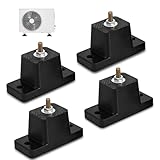 MHYMX 4 Stück Schwingungsdämpfer Klimaanlage Zubehör Vibrationsdämpfer Gummipuffer M8 Schwarz Klimaanlage Antivibrationsfüße Gummi Dämpfungssockel Belastbar Bis 500 KG