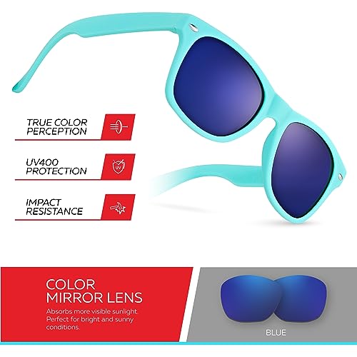 Image of Retro Rewind Kids Sunglasses for Boys Girls Age 3-12 - Shatterproof UV400 Toddler Children Sun Glasses