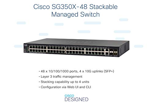 Image of Cisco SG350X-48-K9-NA SG350X-48 48-Port Gigabit Stackable Switch