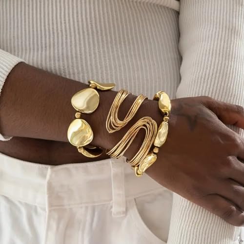 Chunky Gold Bracelet for Women Gold Chunky Cuff Bangles Bracelets for Women Trendy Non Tarnish Jewelry Gifts2