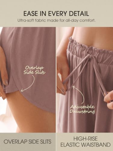 Image of ODODOS Modal Soft Lounge Shorts for Women Drawstring High Waist Casual Sleepwear Lightweight Cozy Pajama Bottom