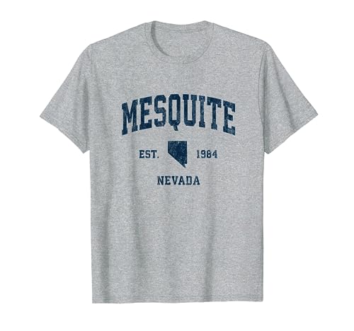 Mesquite Nevada NV Vintage Athletic Navy Sport Design Maglietta