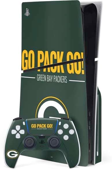 Skinit Decal Gaming Skin Compatible with PS5 Slim Disk Bundle - Officially Licensed NFL Green Bay Packers Design