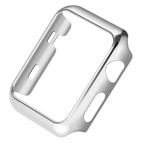Vanki Case Compatible with Apple Watch Case Series 3 Thin PC iWatch Protective Cover for 38mm 42mm (38mm, Silver)