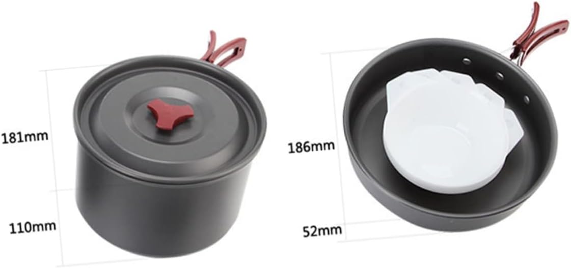 1Set Portable Camping Cookware Kit Folding Cooking Pots with Safety Handles for Outdoor Activities Lightweight Design for Hiking Backpacking and Picnics