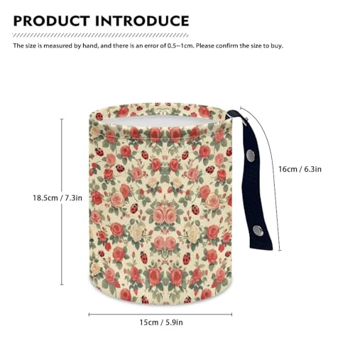 Image of Rose Ladybird Car Front Seat Can Leak Proof Auto Trash Basket Vehicle Foldable Hanging Console Front Seat Car Garbage Bag for Front Seat, Back Seat