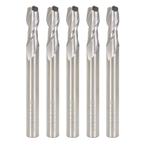 Image of kimllier 5Pcs 1 /4 Inch Helix Carbide End Mill 2 Flute 30 Degree CNC Square Nose End Mill Bits Straight Shank Drill Bits