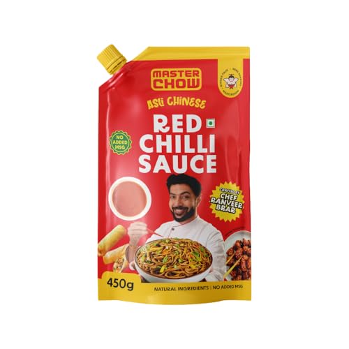 Masterchow Red chilli sauce | All Natural ingredients with no MSG | Spicy and Tangy falvor | Crafted by Chef Ranveer Brar | 450 GM