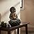 Teamson Home Buddha Zen Statue Water Fountain with LED Light and Pump for Outdoor Patio Garden Backyard Decking, 28 Inch Height, Stone Gray