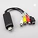 KuWFi EasyCap USB 2.0 Capture Card Video TV DVD VHS Audio Capture Card 3 in 1 VHS to DVD Adapter Converter PC PS3 Xbox for Win 7 8 32 64