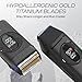 HUMMINGBIRD MK17 DualPro Foil Shaver & Beard Trimmer for Men – Gold Titanium Blades, Turbo Shaving & Torque Control, Metal Body, Digital Battery & RPM Display, Wet/Dry, USB-C & Wireless Charging Dock