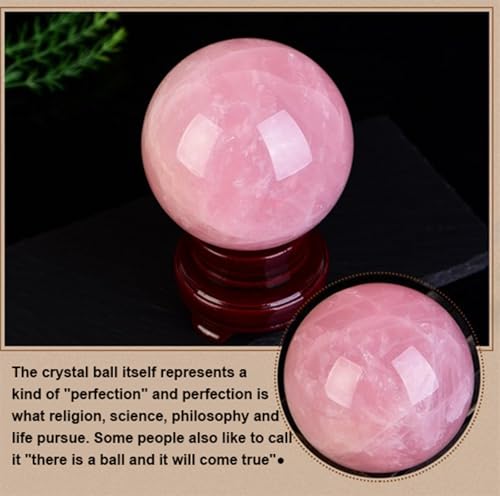 Cristal de quartz rose boule sculptée de 13cm, sculpture d'exception - 2