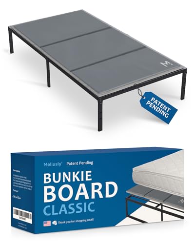 Meliusly Premium 10mm Bunkie Board Twin Size (38x75'') Patent Pending Low Profile Bed Board Design - Breathable, Noise Minimizing, Moisture Resistant Bunkieboards, Low Profile Bed Support