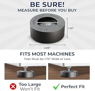 Anti Vibration Pads for Washing Machine with Tank Tread Grip | 4 Pack + Level | Fits Most Round Feet up to 1.75” | Stops Washer Dryer from Moving | Rubber Antivibration Stabilizer for Leveling Washer