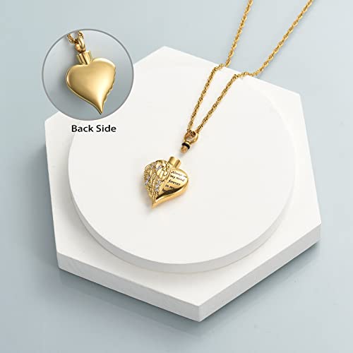 shajwo Cremation Jewelry Angel Wing Heart Urn Necklace for Ashes for Women Men Memorial Keepsake Human Pendant3