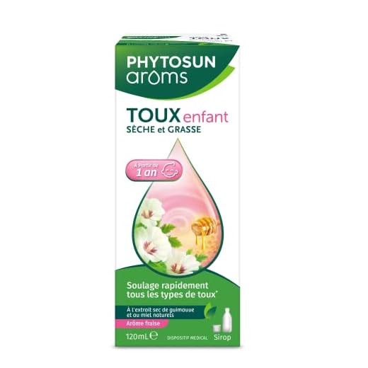 PHYTOSUN arôms SIROP TOUX Sèche & Grasse Enfant - Naturel* – Sirop Apaisant Toux – 1 x 120 ml