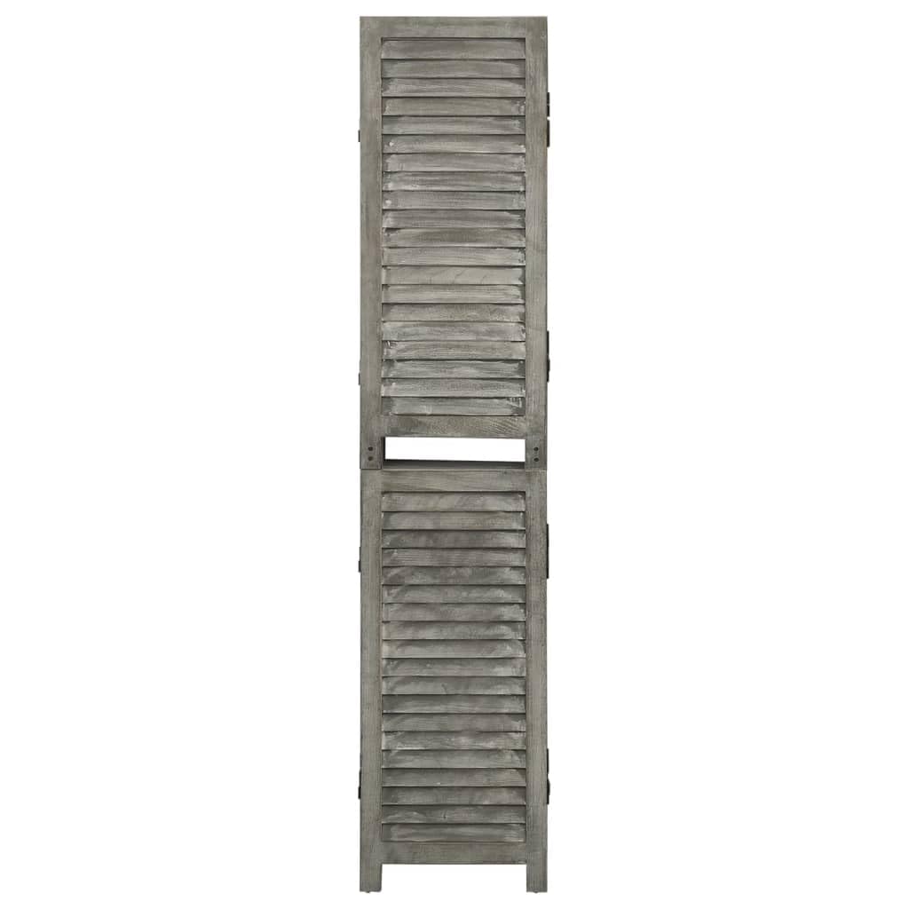 Kamerscherm met 6 panelen 214x165 cm massief paulowniahout wit