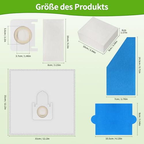 12 Stück Staubsaugerbeutel und Filterset für Thomas AQUA PET & FAMILY