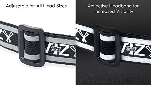 247 Viz LED Headlamp Flashlight - See The Road and Stay Safe - 5 Modes, 3 Bright White & 2 Red Lights, Lightweight & Waterproof : Running, Hiking, Camping, Dog Walking & Night Safety for Kids (Black) - Thumbnail 4