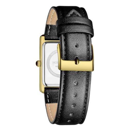 Watches for Men Business Simple Model Rectangle Roman Numerals Case Water Resistant with Leather Strap - Image 4