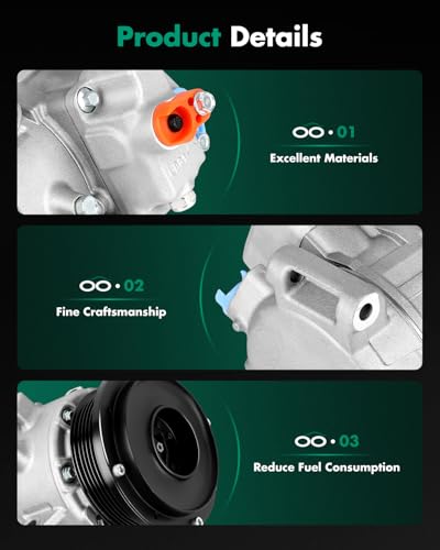 Image of SCITOO AC Compressor fit for Lexus GS460 4.6L 2008-2011 | Fast Cooling, Ultra Low Noise (≤72 dB)Air Conditioner Compressor with Clutch, Easy Installation, 8831050160 883105016084