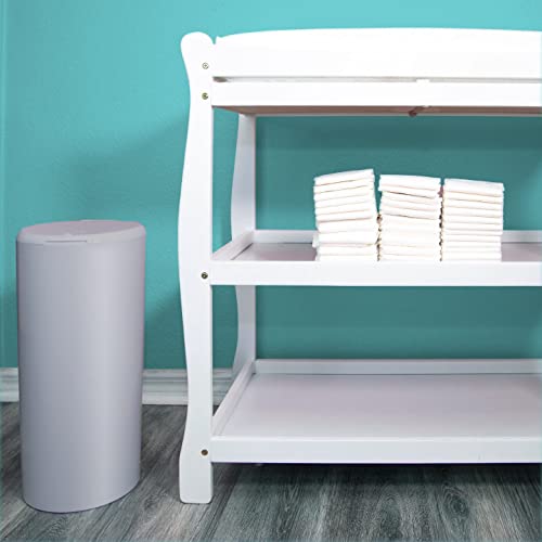 Classic Diaper Pail — Gray — Best in Odor Control with No Added Fragrance — Larger Capacity Holds 20% More Diapers — Greener Solution Generates 34% Less Waste — Cost Effective — No Canisters