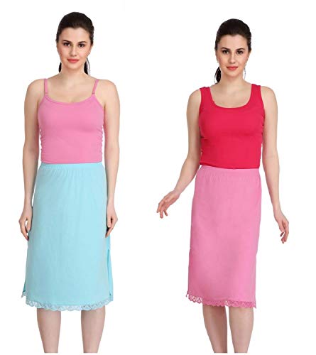 Image of Splash Cotton Rich Regular Skirt Slip for Women - Knee Length