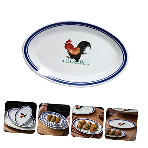 Assiette ovale céramique blanc plat service buffet restaurant snack
