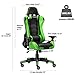 JL Comfurni Gaming Chair Racing Style Ergonomic Swivel Computer Office Desk Chairs Adjustable Height Reclining High-Back with Lumbar Cushion Headrest Executive Leather Task Chair Green