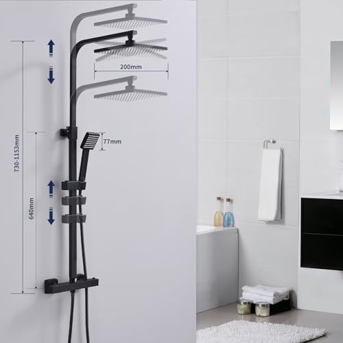 Homelody Duschsystem mit Thermostat und Regendusche