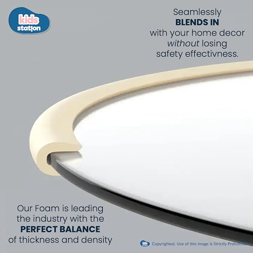 Image of Kids Station Baby Proofing Edge Protector for Kids Safety, Made in India Rubber Edge for Sharp Furniture Edges and Corners, A Baby Safety Product (Edge Guards, 5mtr, U- Shape, Beige)