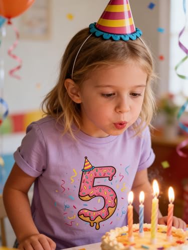 Image of Lovekider Girls Birthday T Shirts Cotton Short Sleeve T-Shirts Tee Party Clothing 3-6 Years