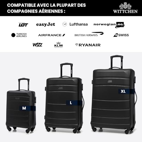 Valise cabine rigide en ABS WITTCHEN Globe Line avec 4 roues
