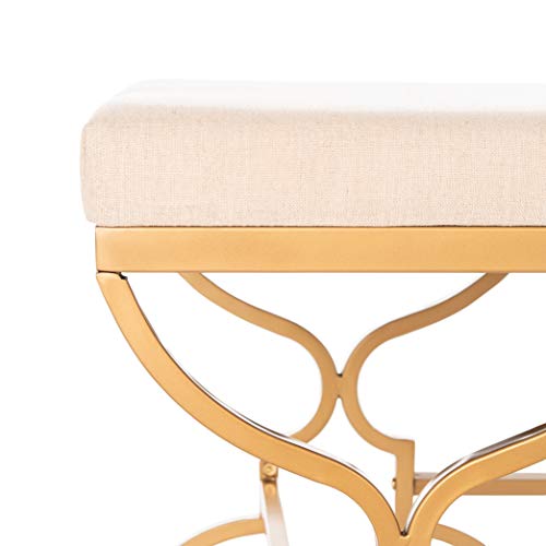 Safavieh Home Juliet 46-Inch Glam Beige And Gold Rectangular Bench #TOP7
