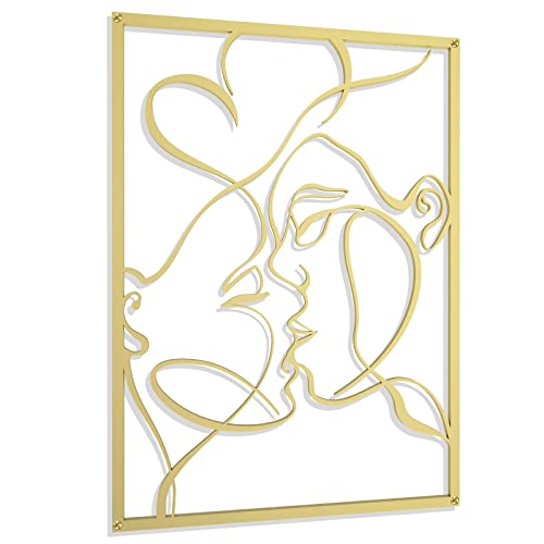 Acetiamin Gold Wall Art Décor, Modern Abstract Figure Single Line Wall Sculptures, Body Shape Metal Wall Art, Minimalist Home Decor For Dedroom, Living Room, Office, Study Room #TOP5