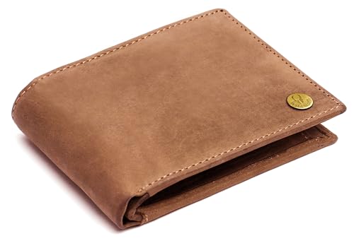 Image of WildHorn RFID Protected Leather Wallet for Men, Tan Hunter