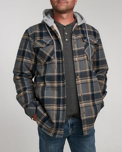 Image of Venado Northwoods Hooded Shirt Jacket - Work Coat for Men