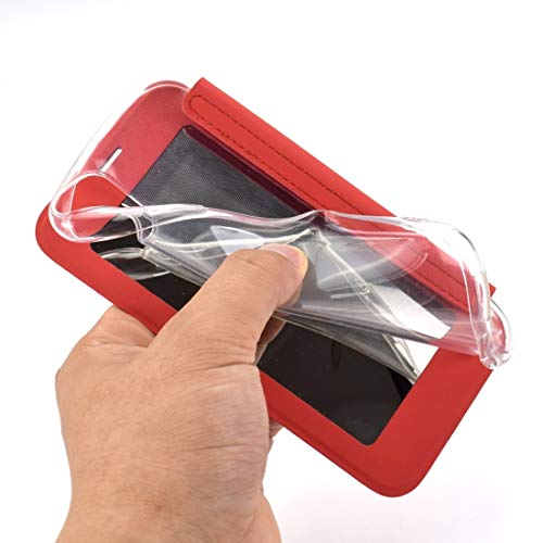 Étui antichoc iPhone 11 Pro Max en PU rouge protégeant l'écran avec miroir
