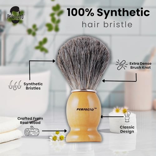 Image of Synthetic Bristles Shaving Brush For Men, Engineered for The Best Shave of Your Life. Shaving Brush - Shave Brush for Wet Shave for Safety Razor, Double Edge Razor, Straight Razor, Shaving Razor