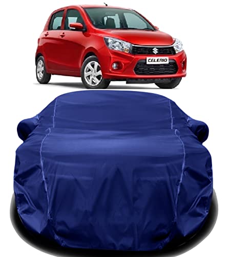 Image of AUCTIMO Maruti Suzuki Celerio Car Cover Waterproof /Celerio with Triple Stitched Fully Elastic Ultra Surface Body Protection (Navy Lookfor Celerio)