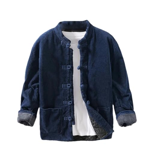 Veste en velours côtelé pour homme coupe ample au style chinois
