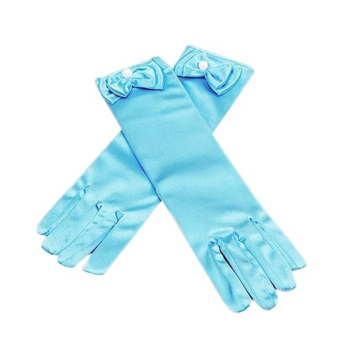 1 Set Satin Dress Up Gloves White Pink Light Blue Party Gloves for Weddings Ballet Dance Pageants and Family Photos