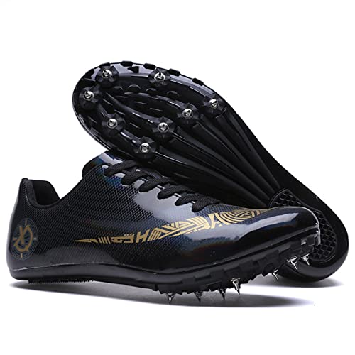 Mens Womens Boys Girls Track and Field Nail Shoes Breathable Track Spikes Distance Running Shoes for Kids 100- to 400-meter Races Sprinting Match (Color : F, Size : 9 Women/7.5 Men)